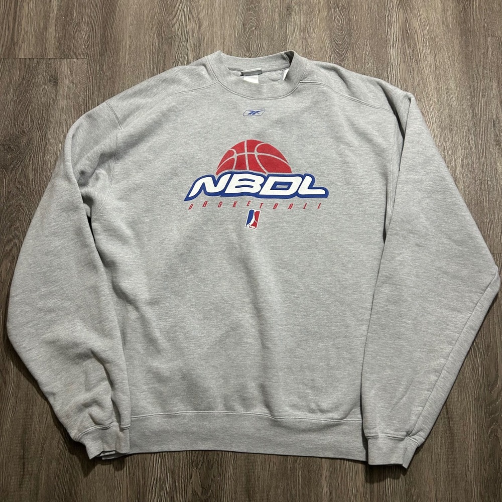 Vintage Reebok Sweatshirt 2XLT Tall Gray NBDL Basketball Crewneck NBA D League